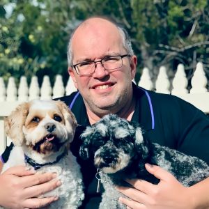 Ben with Lola and Coco