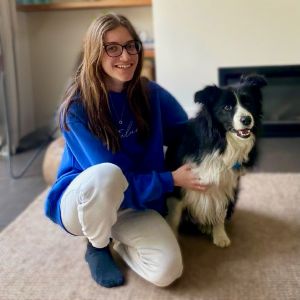 Angie with her Border Collie, Bonnie