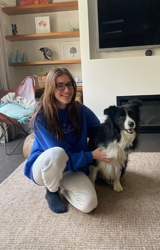 Angie with her Border Collie Bonnie