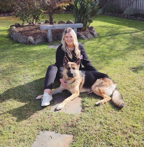 Brooke with her GSD Lily